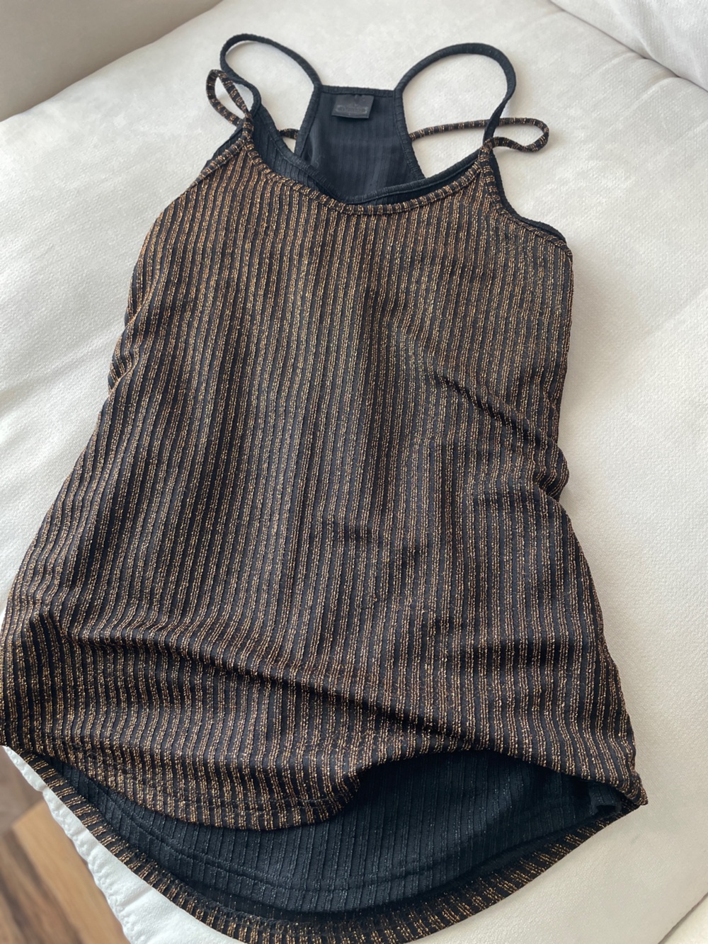 1 Black 1 Copper Ribbed Sleeveless Tank Tops | Subtle Playful Shimmer | HB Shop - Picture 3 of 15